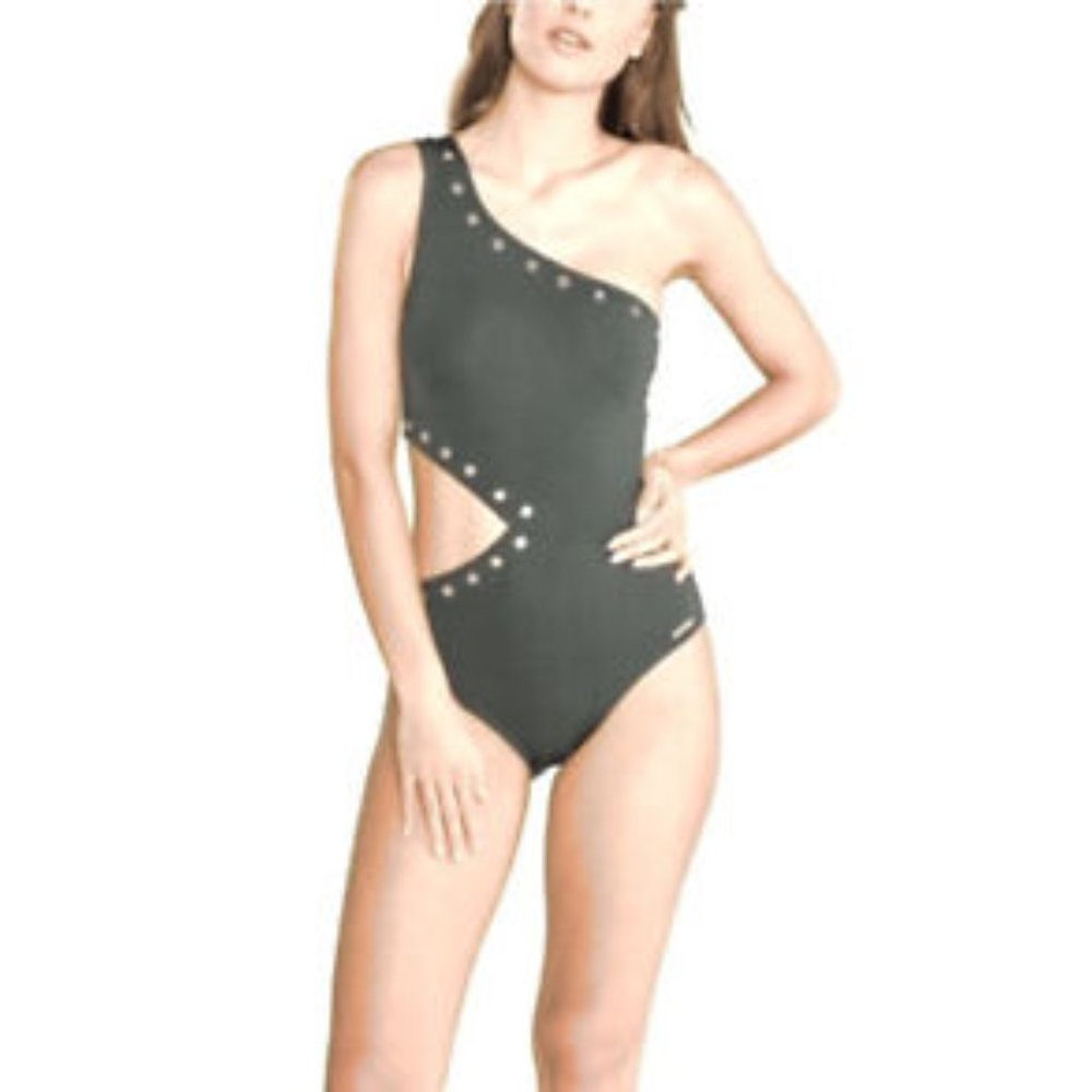 Michael Kors One Piece Swimsuit 14 Army Green